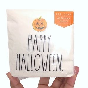 Rae Dunn HAPPY HALLOWEEN Pumpkin Beverage Napkins